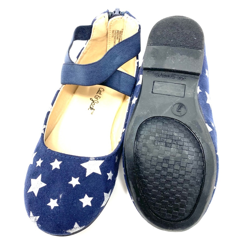Cat and Jack shoes - size 7 /navy blue w/silver stars - Picture 5 of 5